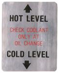 Decal, Coolant Level, 1968 Cadillac