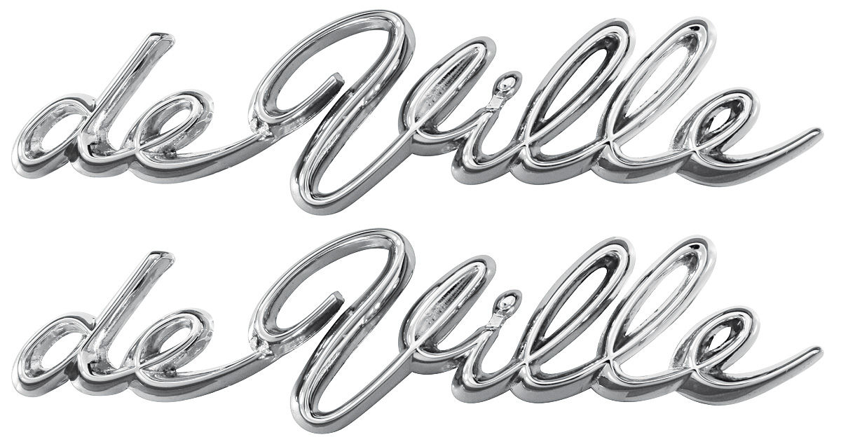 Emblem, Quarter Panel Script, 1963-64 Cadillac 