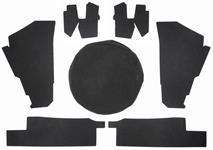 Trunk Side Panels, Black/Silver Felt Panelboard, 1974-76 Eldo Convertible, 7pc