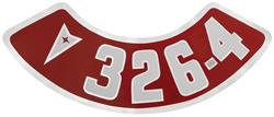 Decal, Air Cleaner, 1959-76 Pontiac, Rounded "326-4" w/Arrowhead, Aftermarket