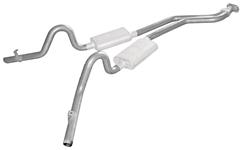 Exhaust Set, No Muffler Cat-Back, Pypes, 1978-88 BOPC exc. EC, 2-1/2" Side Exit