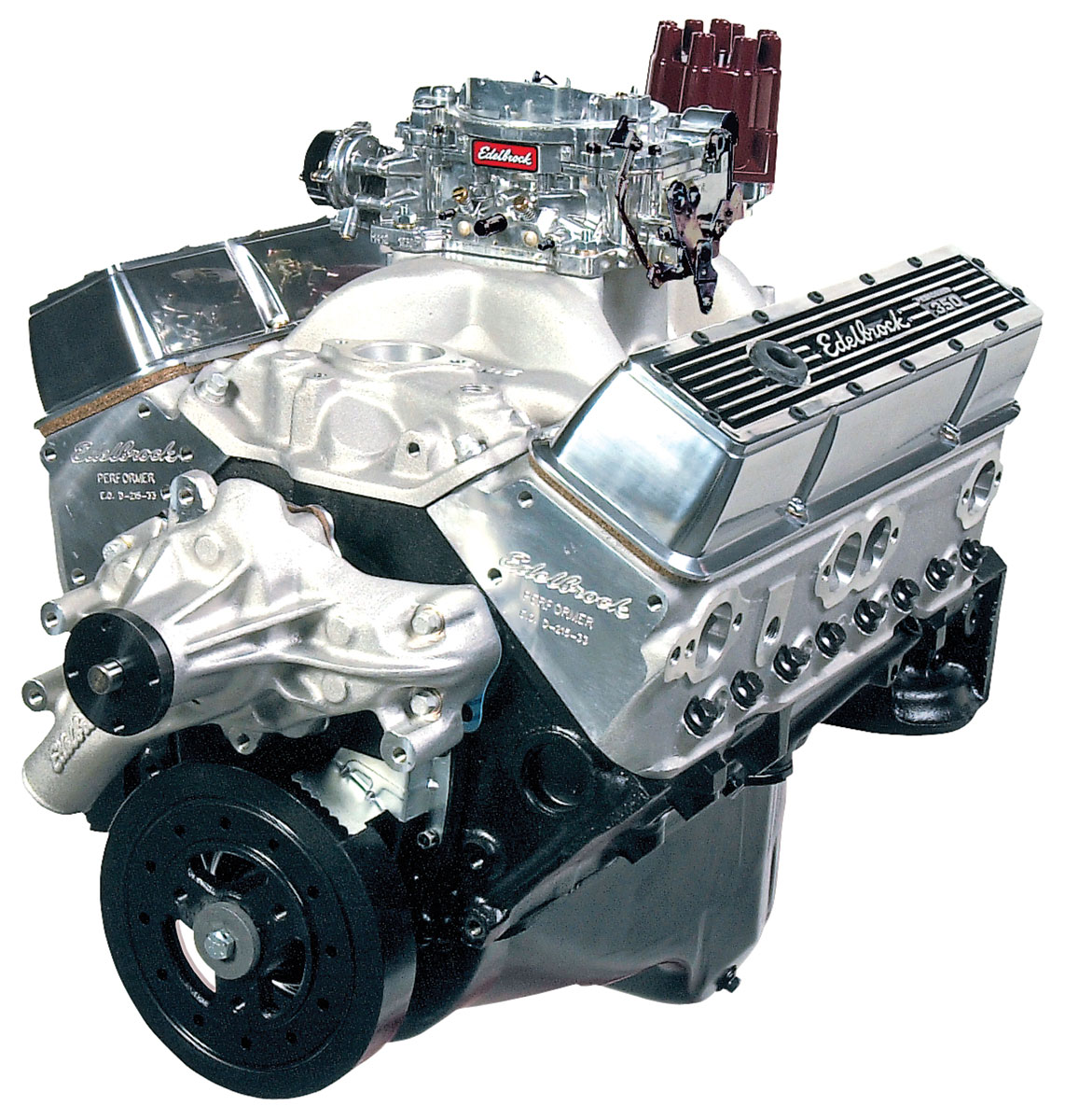 Crate Engine, Performer, Edelbrock, Chevrolet 350 EPS, Long Water Pump ...