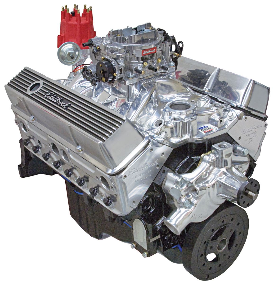 Crate Engine, Performer, Edelbrock, Chevrolet 350 EPS, Short Water Pump ...