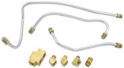 Fuel Line, Carburetor, 1959-60 Bonn/Cat, Tri-Power, 90-Degree Fittings, 3pc