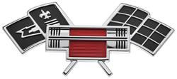 Emblem, Trunk Lid, Crossed Flags, 1962-64 Corvair