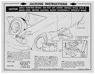 Decal, Jacking Instructions, 1961-64 Corvair w/AC, 61-62 Wagon, 3785532, 5-13-60