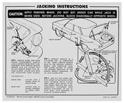 Decal, Jacking Instructions, 1961-64 Corvair, w/o AC, 3786291, Dated: 6-12-61