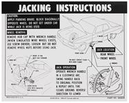 Decal, Jacking Instructions, 1965-66 Corvair, w/AC, GM#: 3859156, Dated: 2-13-64