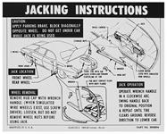 Decal, Jacking Instructions, 1965-66 Corvair, w/o AC, 3858954, Dated: 6-26-64