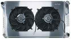 Rad/Fan Combo, Alum, Cold-Case, 68-77 A-Body, 18-3/4" x 34-3/4" W, w/12" Fans