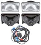 Headlight Upgrade, 55/60 H4 (x4) & Harness, 1975-88 GMs w/ 4"x6" Sealed Beams