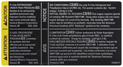 Decal, Air Conditioning, 2004-05 XLR