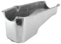 Oil Pan, Polished Aluminum, 1964-79 SB Chevrolet, Driver Side Dipstick