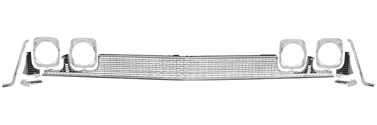 Grille Kit, 68 Chevelle/El Camino, Deluxe -Blackout