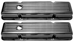 Valve Covers, Aluminum, 1964-86 SB Chevrolet, Baffled, Ball-Milled