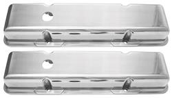 Valve Covers, Aluminum, 1964-86 SB Chevrolet, Baffled, Plain Top