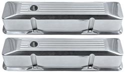 Valve Covers, Recessed Tall 3-11/16 Aluminum, 1964-86 SBC, Baffled