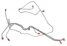 Brake Line, Front, 1967 Pontiac A-Body, Standard Drum, 4-Piece