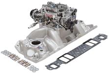 Edelbrock Manifold/Carb Kit, Small Block, Perf Air Gap/Thunder 800 Carb