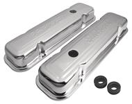 Valve Covers, Edelbrock Signature Series, Pontiac 301-455, Chrome, 3.4" Tall