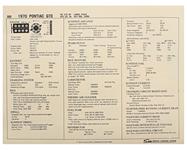 Tune-Up Sheets; 1907 Pontiac, V8 455, 4bbl/370hp, large valve