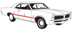 Decal, 68-69 Lemans, Body Stripe Kit, Sprint