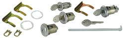 Lock Set, Ignition/Doors/Trunk, 1961-64 Bonn/Cat/GP, w/ Flat Pawl