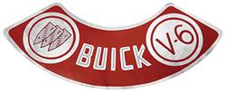 Decal, Air Cleaner, 1978-79 Buick, Buick V6 w/Tri-Shield, GM # 1236006