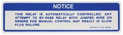 Decal, Diesel Glow Plug Caution, 1980-83 Regal, #563050