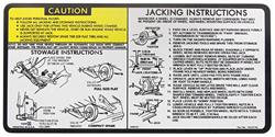 Decal, Jacking Instruction, 1981-88 G-Body, GM # 14034746