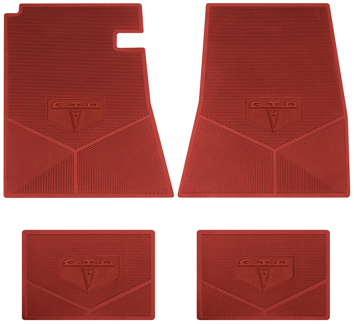 Floor Mats, Rubber, 1964-65 Pontiac, GTO -Red