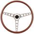 Steering Wheel Kit, 69-89 GM, Classic Wood, Tall Cap, Plain, Black/Polished