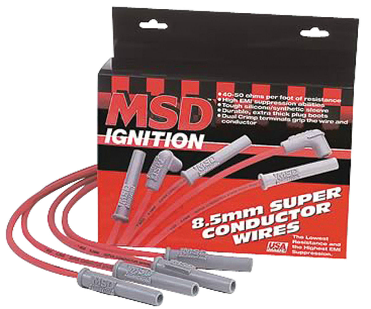 8.5mm SPARK PLUG WIRES 90 DEGREE BOOT RED