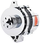 Alternator, Powermaster, 1954-88 GM, CS130, 105A, 6-rib, Chrome Baffle/Cone