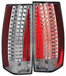 Tail Light Assembly, ANZO, 2007-13 Escalade/ESV, LED, Clear w/Chrome Housing