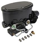 Master Cylinder/ Proportioning Valve Kit, 1-1/8" Bore, Black, Midnite Series