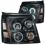 Headlights, Projector, ANZO, 2002-06 Escalade/ESV, w/CCFL Halo, Xenon Bulbs