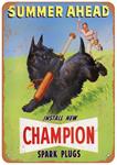 Sign, Aluminum 10"x14", 1950 Champion Spark Plugs