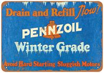 Sign, Aluminum 10"x14", Pennzoil Winter Grade