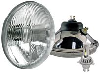 Headlights, Delta Lights LED 7" Round w/Halo, Convex, H4, Hi/Lo, Switchback/DRL