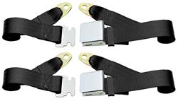 Lap Belts, Chrome Buckle, 1964-88 Lift Latch Style, 60" Pair