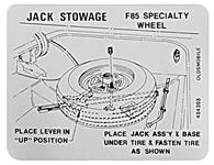 Decal, 69-72 Cutlass, Trunk, Tire Stowage, Super Stock Wheel, GM#: 404303