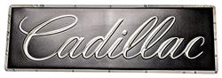 Sign, Cadillac Script Black Chrome 12" x 36"