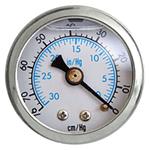 Gauge, Vacuum, 1.5" White PSI/kPa/Bar Dial, Black Pntr, Chrome Case & Bezel