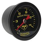 Gauge, Pressure, 1.5" Midnight Black, Flag Dial, Red Pntr, Chrome Case & Bezel