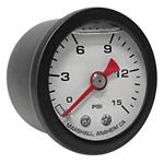 Gauge, Pressure, 1.5" White Marshall logo Dial, Red Pointer, Black Case and Bezl