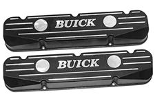 Valve Covers, Aluminum, Buick 400/430/455, Black Powdercoat