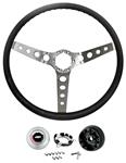 Steering Wheel Kit, 3-Spoke 1967-68 CH/EC/MC, 67-69 Corvair, 4-Hole Spokes