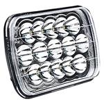 Headlights, Octane Lighting 7" x 6", Multi LED Headlight, 15 x 3 Watt LEDS