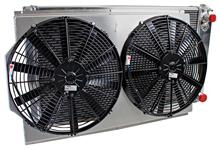 Radiator & Fans, Griffin Alum. Perf. Fit, 1964-88 w/LS Swap, 28" Core, 2-Row